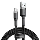 Кабель Baseus Cafule USB 2.0 to USB-C 15W 3A 0.5m Black/Grey (CATKLF-AG1)