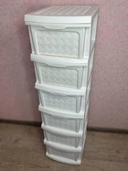Пластиковый R-plastic комод Компакт с цельнолитыми ящиками на 6 ярусов R-plastic белого цвета