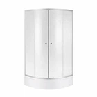 Душова кабіна Latwa SC80x80.SAT.MID.FR полукругла, скло Frost 4 мм + Душовий піддон KAPIELKA ST80x80x26, з панеллю Lidz