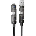 Дата кабель Hoco U151 Goldsmith 4in1 Type-C для USB/Type-C для Lightning 240W (1.2m) Black