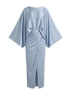 Атласна сукня з рукавами «Кажан» ElborDress, блакитна, one size