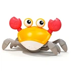 Интерактивная игрушка Танцующий краб A1 Smart Crab G2 с музыкой и обходом препятствий аккумуляторная желтая