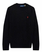 Мужской вязаный свитер Polo Ralph Lauren Cable-Knit Cotton черный SWT-POLO-006-S