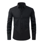 Класична чоловіча сорочка з довгим рукавом SlimFit, чорна, розмір XL/2XL