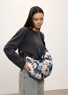 Женская сумка Sambag HOBO Dolly с принтом “Blue Flowers” модная повседневная сумочка 51908