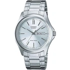 Чоловічий годинник Casio MTP-1239D-7A зі сталевим браслетом і білим циферблатом