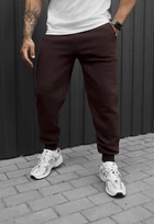 Спортивные штаны мужские стаф коричневые на флисе Staff rol brown fleece XS (403938)