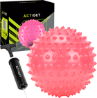 Мяч для пилатеса, йоги и реабилитации Actiget 20 см массажный с насосом Pink (ACT0151)