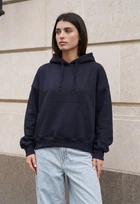Женский худи стаф темно-синий оверсайз на флисе спортивный Staff ti navy oversize fleece M (403336)