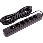 Сетевой фильтр PowerPlant 10м, 3x0.75мм2, 6 розеток, 1xUSB, 2xType-C, евро, 100% медь(YS-N6086/10c