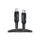 Дата кабель USB-C to Lightning 1.8m 30W 3A nylon black Acefast (6974316281306)