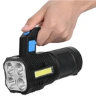 Светодиодный ручной переносной фонарь LF-S09 USB на аккумуляторе черный (Black)