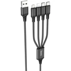 Кабель комбо HOCO X76 4-in-1 Super (Type-C + Type-C + iP + Micro-USB) 2A 1m чорний
