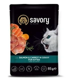 Вологий корм Savory Kitten Pouch Salmon&Carrot in Gravy 85 г