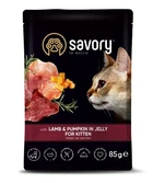 Вологий корм Savory Kitten Ягня з гарбузом в желе 85 г