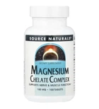 Магній хелат, Magnesium Chelate, Source Naturals, 100 мг, 100 таблеток (SNS-00317)