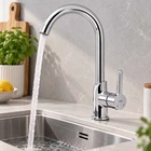 Змішувач для кухні Qtap Grand Chrome з високим поворотним виливом