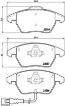 Комплект гальмівних колодок SPYKER C8, SKODA FABIA, SEAT TOLEDO, BREMBO (P85075)