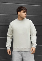 Свитшот мужской стаф светло-оливковый базовый на флисе Staff light olive basic fleece. M (404796)
