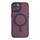 Чохол TPU+PC Magnetic Matte Camera Lens with Magsafe для iPhone 15 Dark Purple