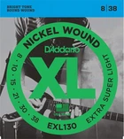 Струны для электрогитары D'Addario EXL130 Nickel Wound Extra Super Light 8/38