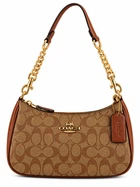 Сумка Coach Teri Shoulder Bag In Signature Canvas khaki/brown