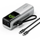 PowerBank Павербанк для ноутбука для телефона для планшета зі швидким заряджанням з TFT дисплеєм з вбудованим кабелем Vention 20000mAh, 165W Silver