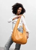 Жіноча сумка Sambag HOBO WEAVE помаранчева містка міська з екошкіри для ноутбука 15.6 дюйма 62281