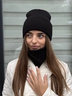 Базова молодіжна шапка-лопата жіноча чорна