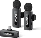 Професійний петличний мікрофон бездротовий Boya BY-V20 V2.0 Роз'єм Type-C 2 шт Black (18873-prm)