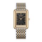 Жіночий годинник Burker Watches Olivia сріблястий та золотистий з чорним циферблатом (OLBGS)