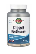 Вітаміни групи б від стресу KAL заспокійливий комплекс stress b magnesium glycinate хелат магнію при тривожності та напруженні вітамін b-complex для підтримки нервової системи та наднирників засіб для енергії проти втоми та вигорання 60 капсул