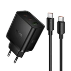 СЗП Hoco N75 Grande 65W QC+PD (1USB-A/2C) + кабель Type-C to Type-C Black