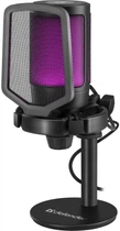 Мікрофон Defender Impulse GMC 600, Black, Type-C, 42 дБ, кабель 1.7 м, RGB-підсвічування, iгровий стрім мікрофон (64660)