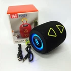 Портативная колонка TG655 5W с RGB подсветкой и ремешком, Блютуз колонка для улицы. Цвет: черный