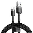 Кабель Baseus Cafule USB to Type-C 60W 3A 1m Black-grey CATKLF-BG1