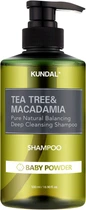 Натуральний шампунь проти лупи з ароматом дитячої присипки KUNDAL Tea Tree & Macadamia Deep Cleansing Shampoo Baby Powder 500 мл