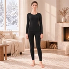 Комплект женского термобелья Lesko 8099 Black 3XL антибактериальный мягкий эластичный