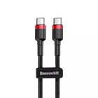 Кабель Baseus Cafule Type-C to Type-C PD 2.0 60W (1m) red/black