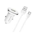 Автомобильное зарядное устройство Borofone BZ12A USB 2.1A QC Type-C белое