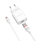 Зарядний пристрій Borofone BA20A USB 2.1A Micro-USB білий