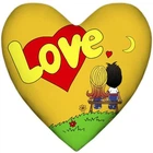 Подушка серце Love, жёлтая 37x37 см