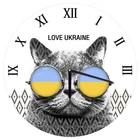 Часы настенные круглые Кот в очках 36 см
