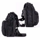 Рюкзак сумка тактическая военная Oxford 600D 6L через плечо Black - изображение 4