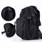 Рюкзак сумка тактическая военная Oxford 600D 6L через плечо Black - изображение 6