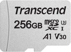 Карта памяти microSD 256Gb Transcend 300S Class 10 UHS-I U3 V30 A1 + SD адаптер (TS256GUSD300S-A)