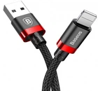 Кабель зарядний Baseus Cafule Cable USB to Lightning 2.4A 1m Red Black (CALKLF-B19)