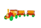 Поезд-конструктор Doloni-toys, 013118/3, с двумя прицепами, красный
