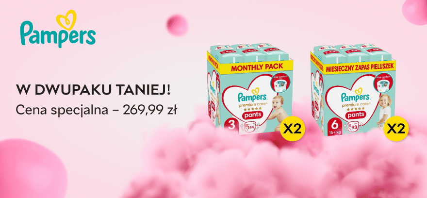 Pampers jeszcze taniej! Wybrany dwupak za 269,99 zł!