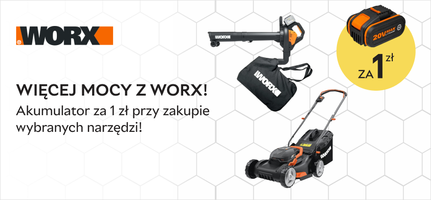⚡ Więcej mocy z WORX! Akumulator i ładowarka za 1 zł przy zakupie wybranych produktów